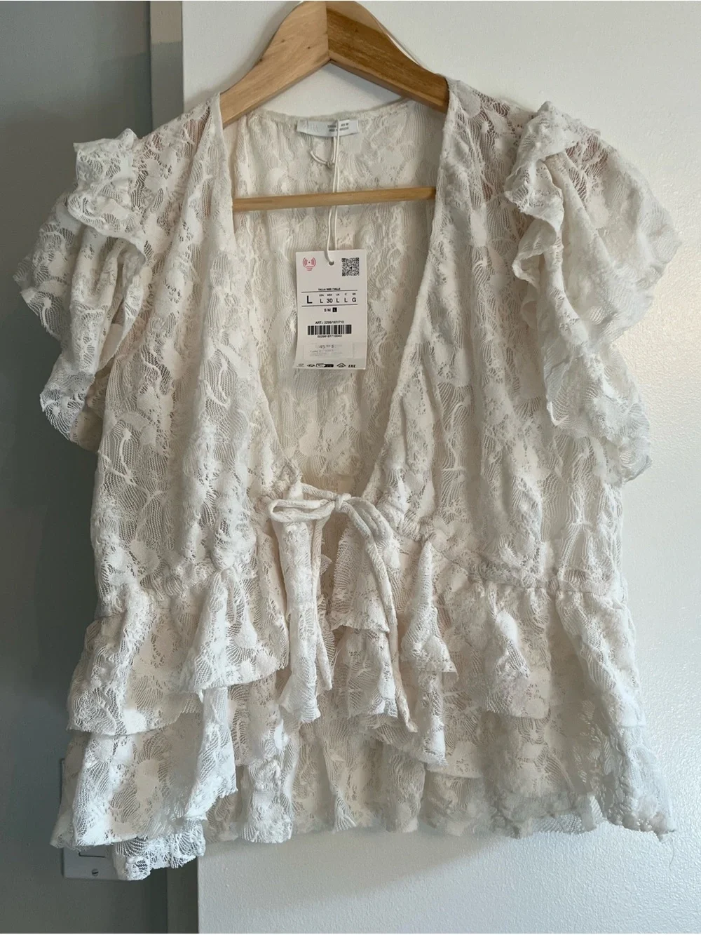 Zara Lace Tie-Front Cardigan - Picture 4 of 7